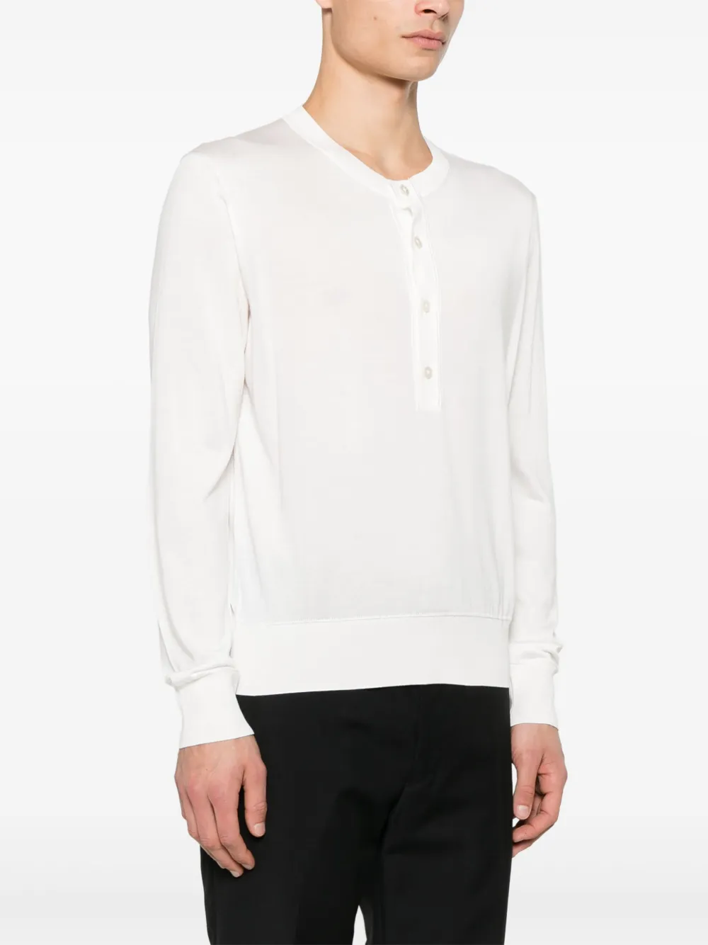 TOM FORD Trui met henley-halslijn Beige