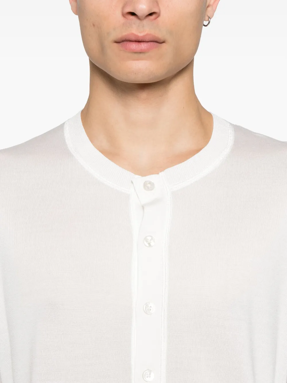 TOM FORD Trui met henley-halslijn Beige
