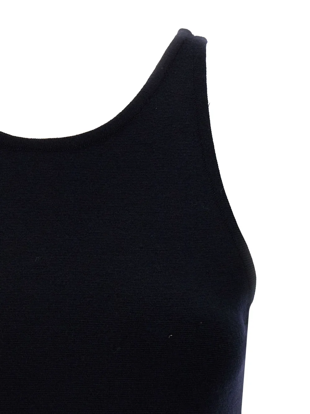 Max Mara Sleeveless Halter-neck Tank Top With Ribbed Collar In Blue