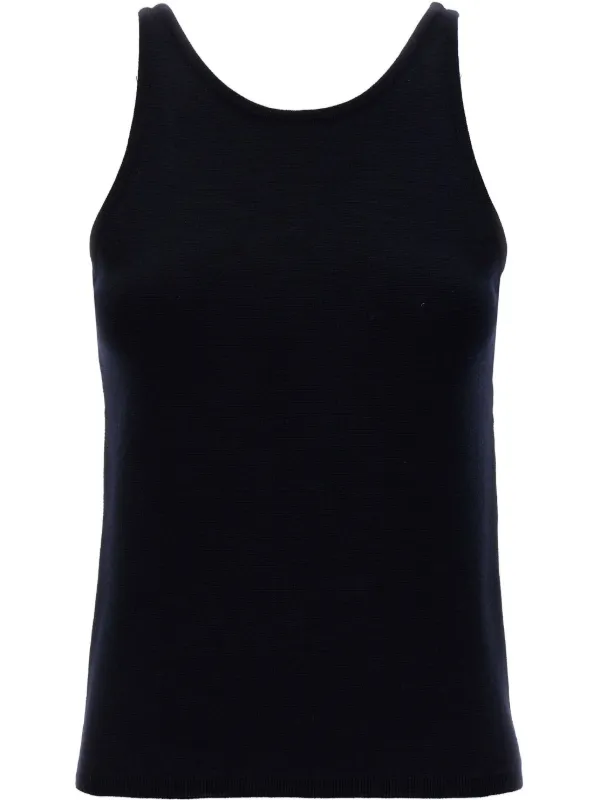 Max Mara Stretch-wool Tank Top in Blue