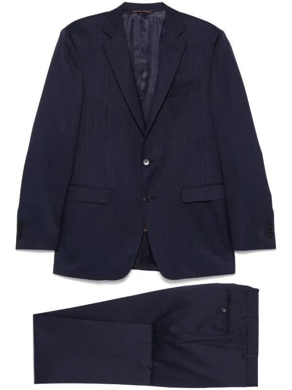 Canali Checked Suit in Blue