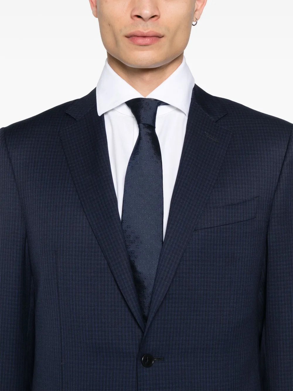 Canali Geruit pak Blauw