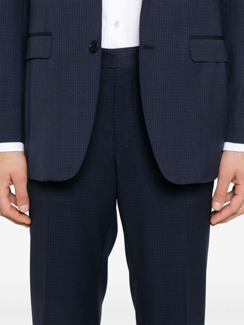 Canali Geruit pak Blauw