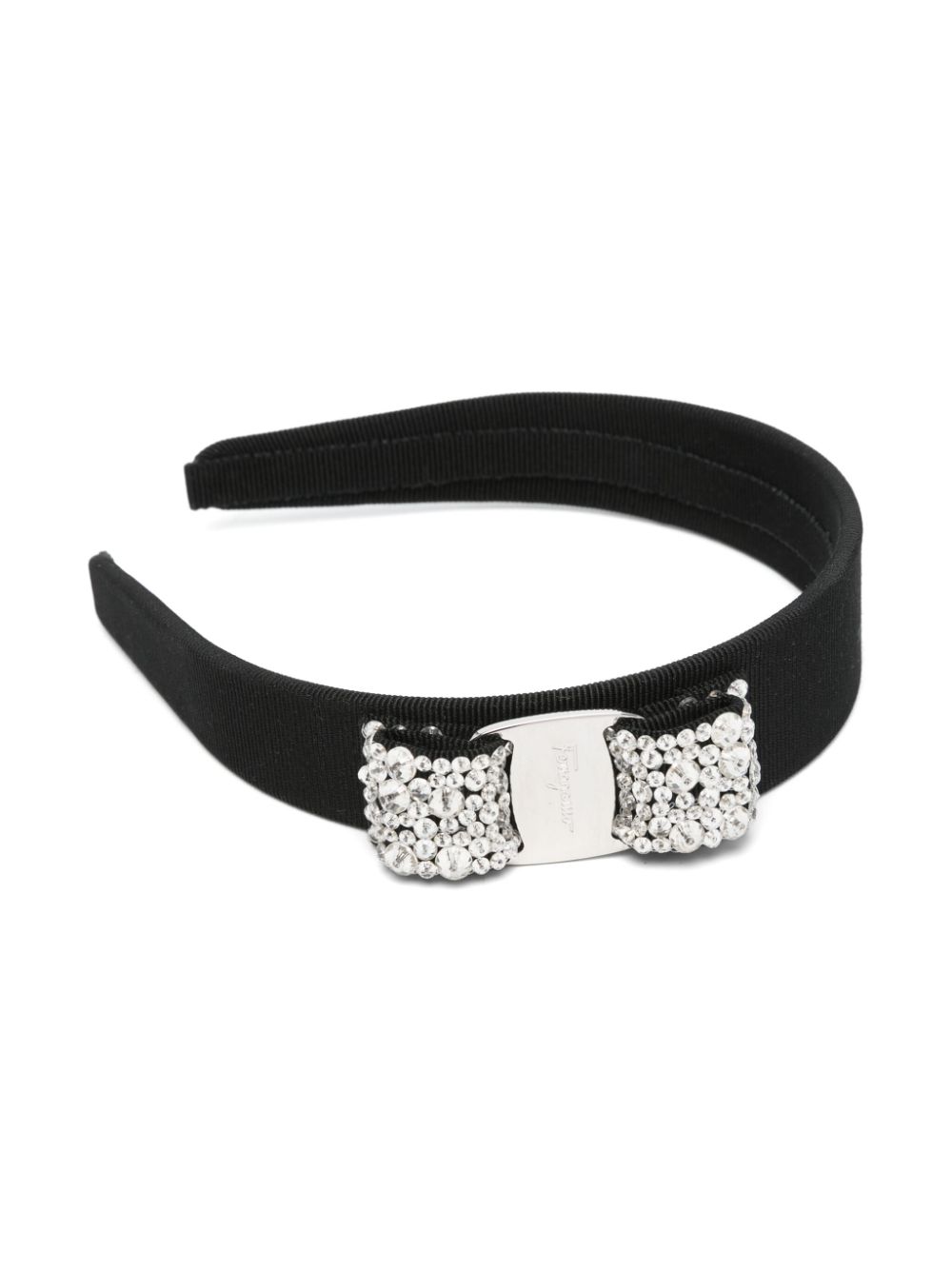 Ferragamo crystal-embellished head band - Zwart