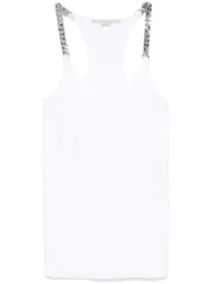 STELLA McCARTNEY  チェーンディテール リブタンクトップ Stella McCartney chain-straps Tank Top | White | FARFETCH