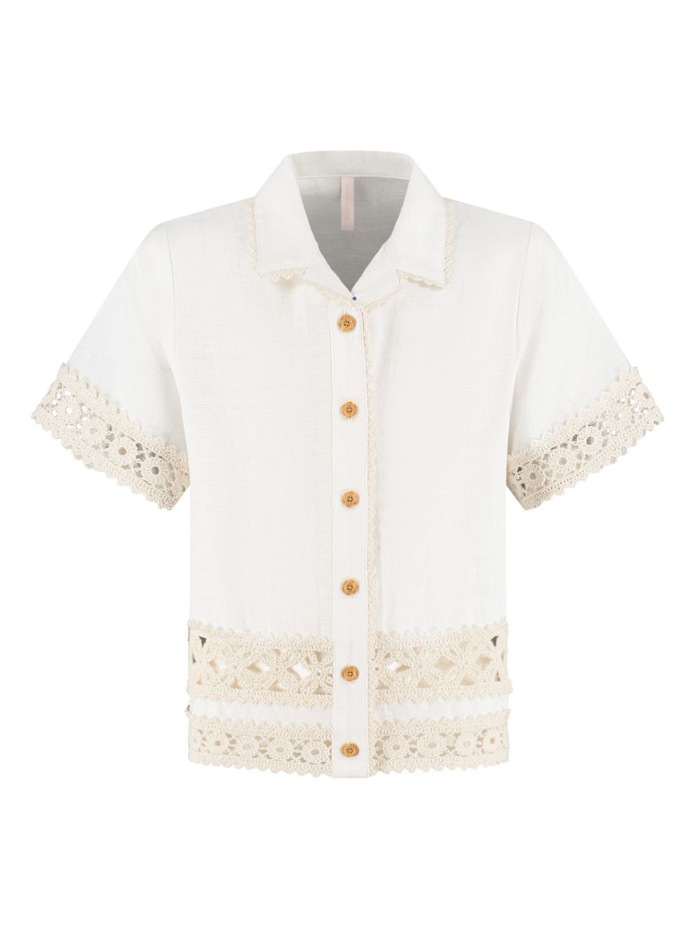 ZIMMERMANN Kids embroidered-trim shirt - White