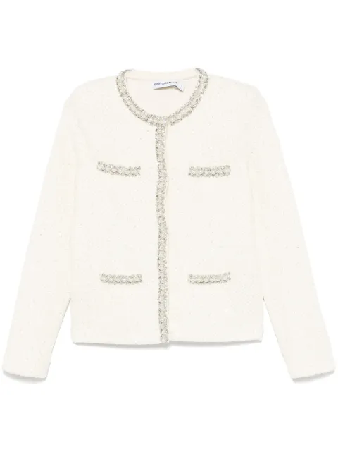 Self-Portrait cardigan med perleudsmykning