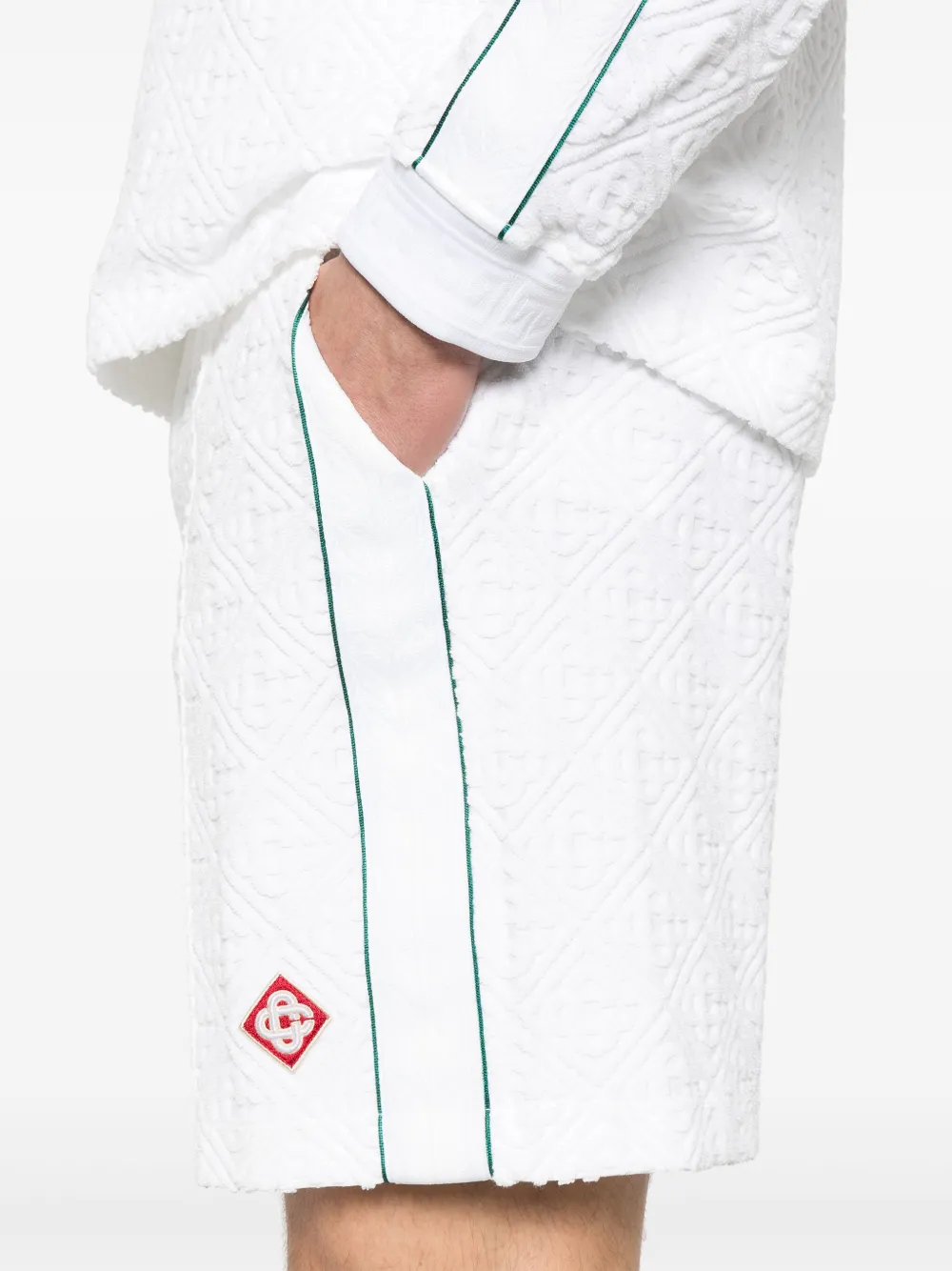 Casablanca Zwembroek met monogram-patroon Wit
