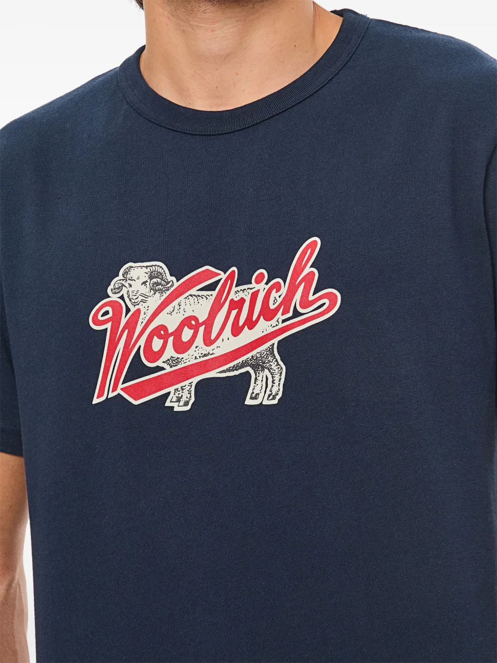 Woolrich T-shirt met logoprint Blauw