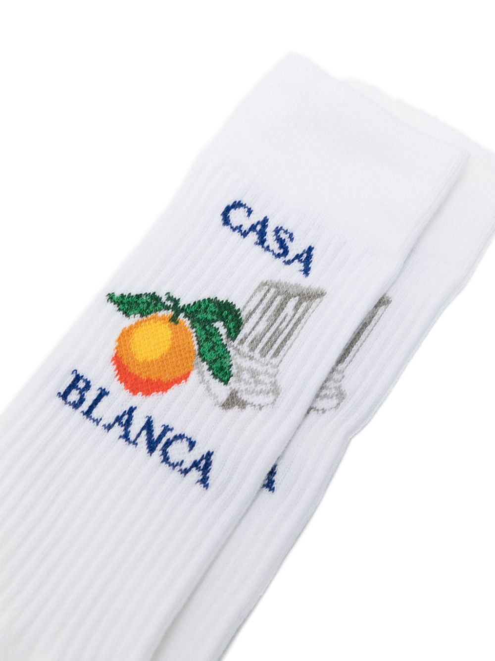 Casablanca Orange Column Socks - Wit