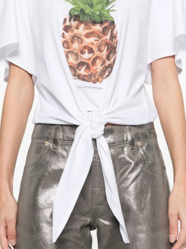 Tシャツ・カットソー STELLA MCCARTNEY PINEAPPLE COTTON T-SHIRT Stella Mccartney Pineapple-print Faded Cotton T-shirt Blue