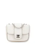 CHANEL Pre-Owned 2019 Mini Quilted Lambskin Lurex Elementary Chic Flap crossbody bag - White