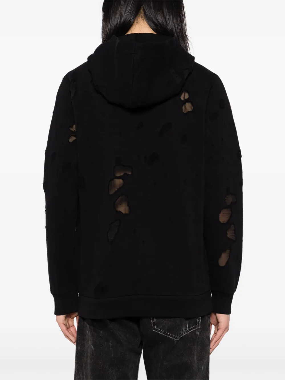 Givenchy Gerafelde hoodie met logoprint Zwart