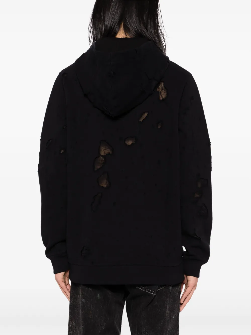 Givenchy Gerafelde hoodie met logoprint Zwart