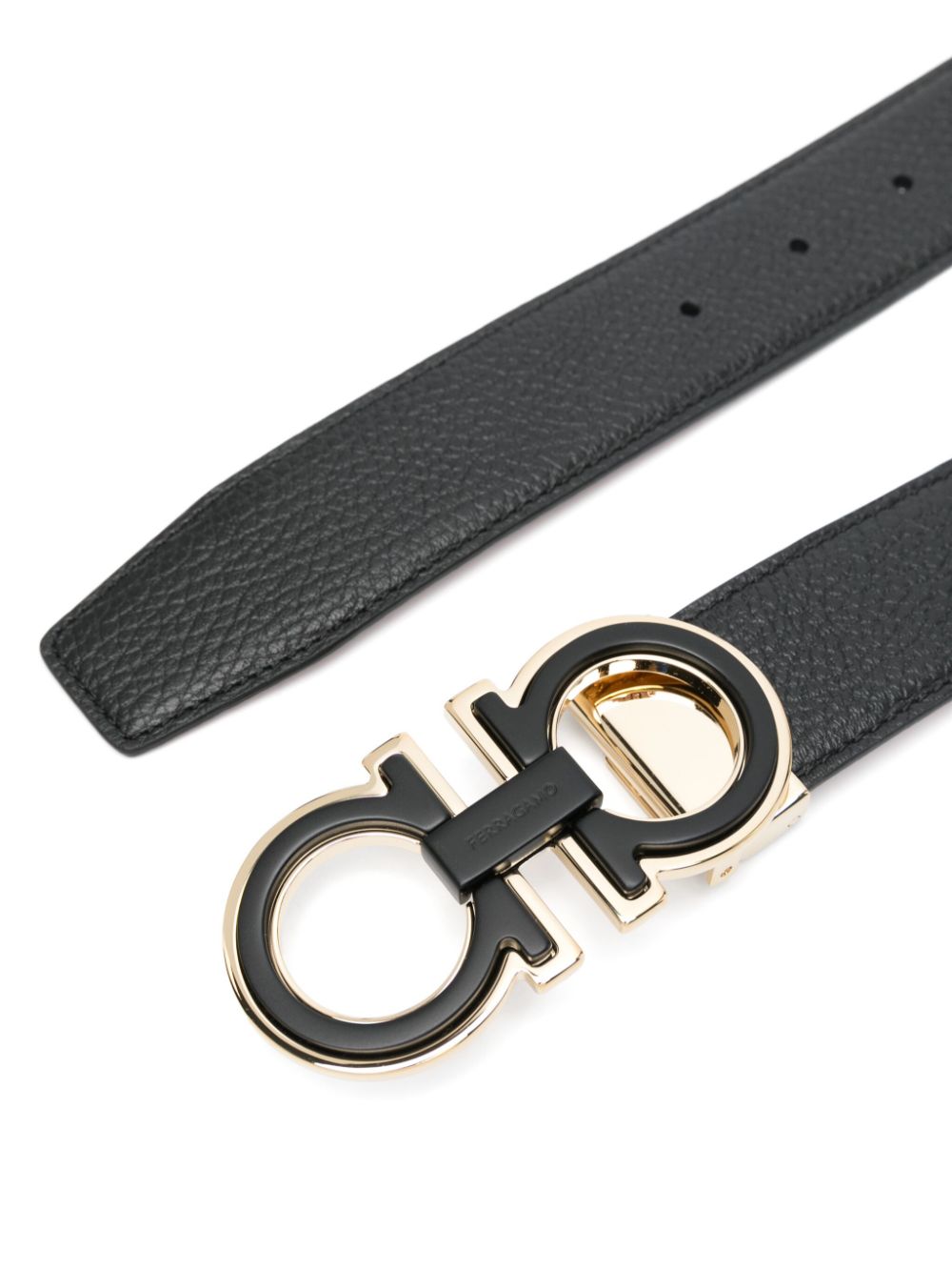 Ferragamo Gancini reversible belt - Zwart