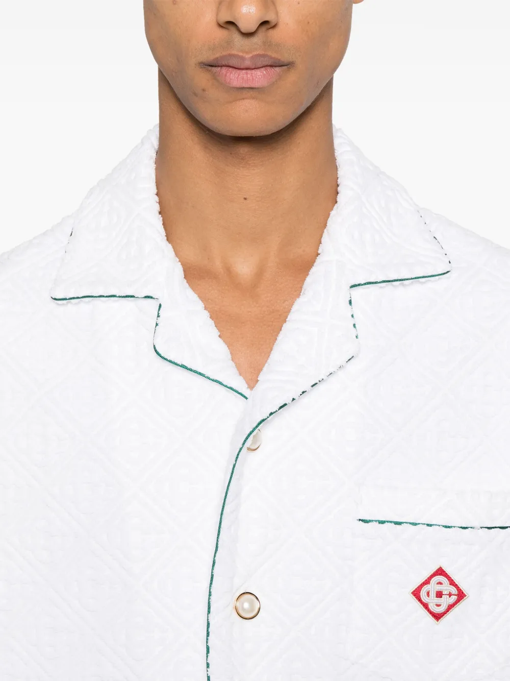 Casablanca Badstof shirt met monogram-reliëf Wit