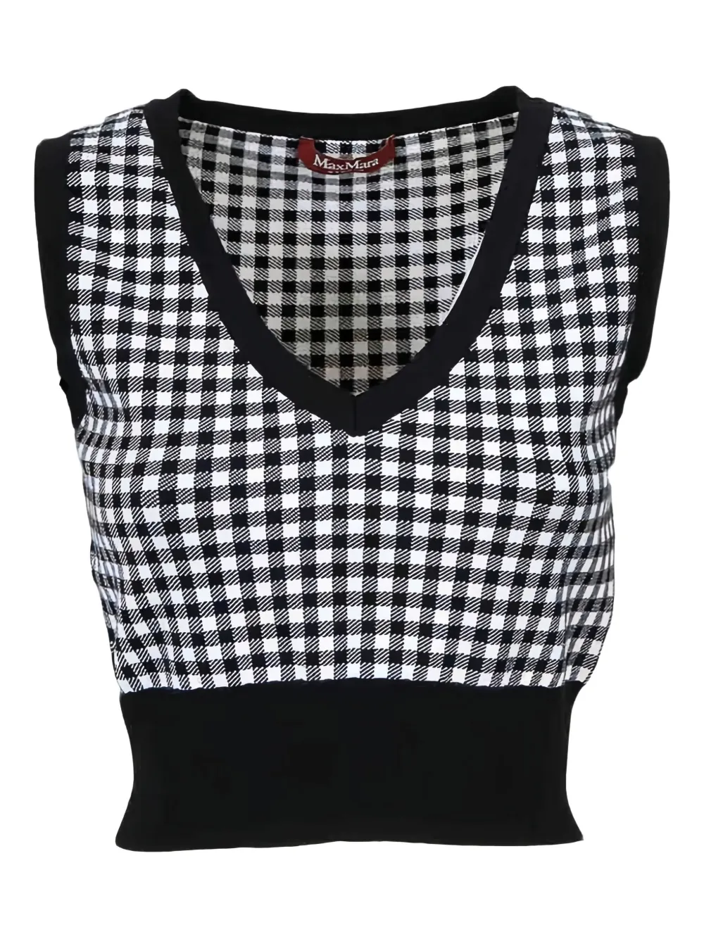 Max Mara Veleno Gingham Vest In Brown