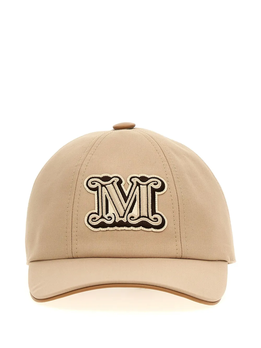 Max Mara Logo-embroidered Cap In Neutrals