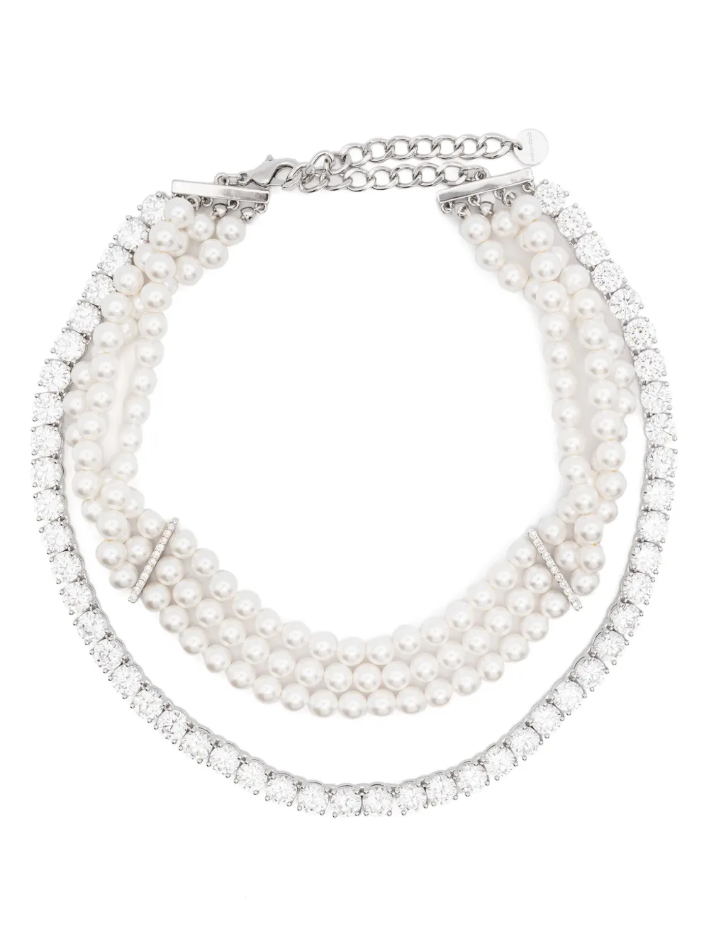 Self-Portrait collier à perles artificielles | gris | Image 1