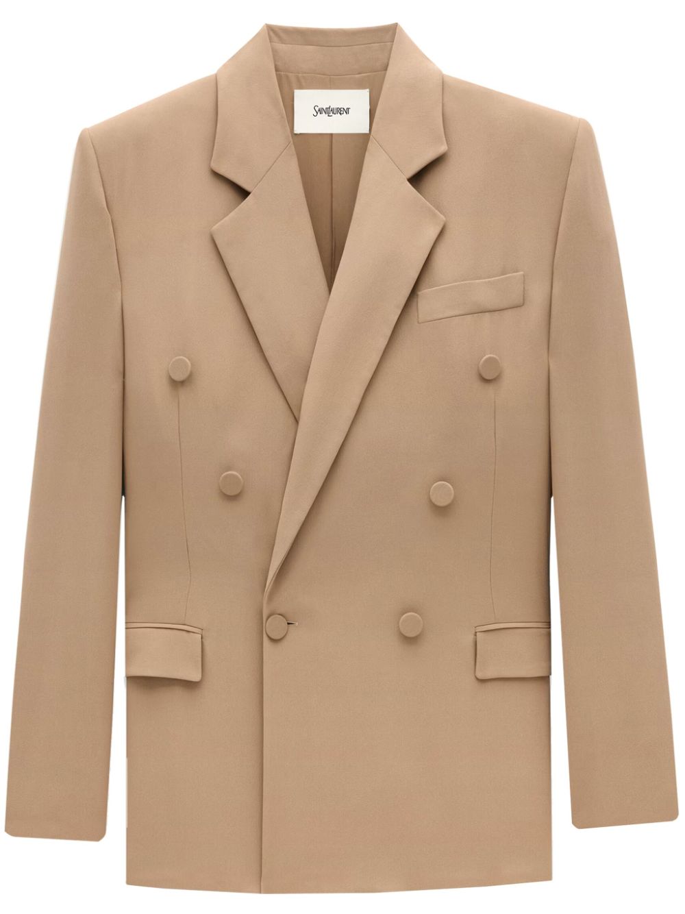 Saint Laurent Zijden crêpe blazer Beige