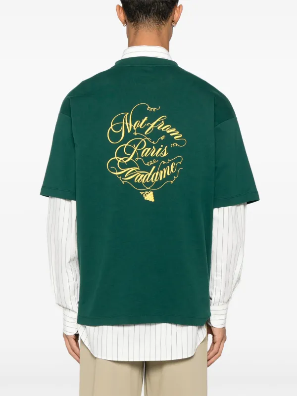 Tシャツ・カットソー DROLE DE MONSIEUR \"LE T-SHIRT SLOGAN CLASSIQUE\" T-SHIRT Black Cotton Slogan T-Shirt