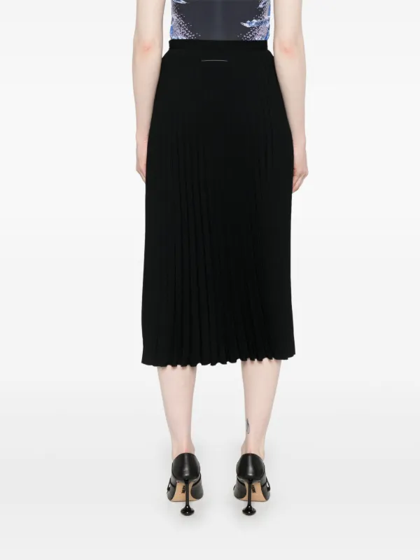 MM6 Maison Margiela Pleated Midi Skirt | Black | FARFETCH