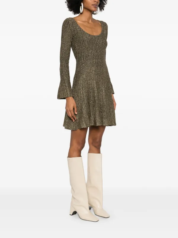 STAUD Metallic Gold Raquel Dress Metallic Gold / M STAUD Metallic Gold Raquel Dress Metallic Gold / M