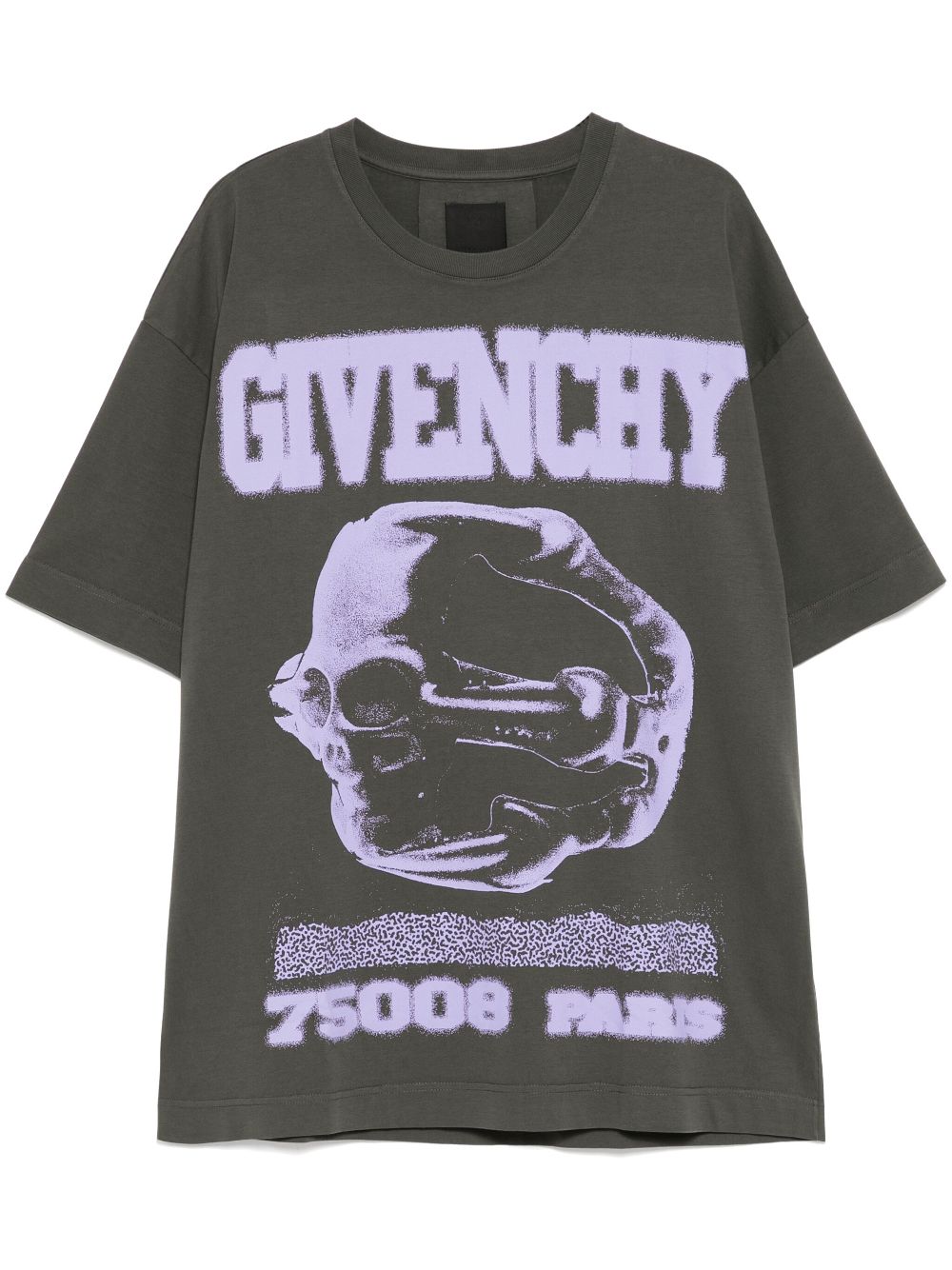 Givenchy spray-paint effect logo-print T-shirt - Grey