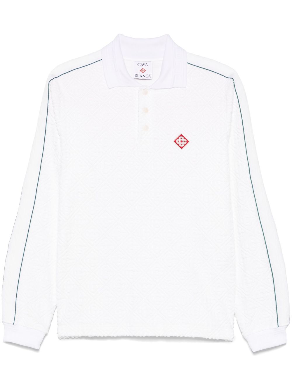 Casablanca monogram-pattern polo shirt - White