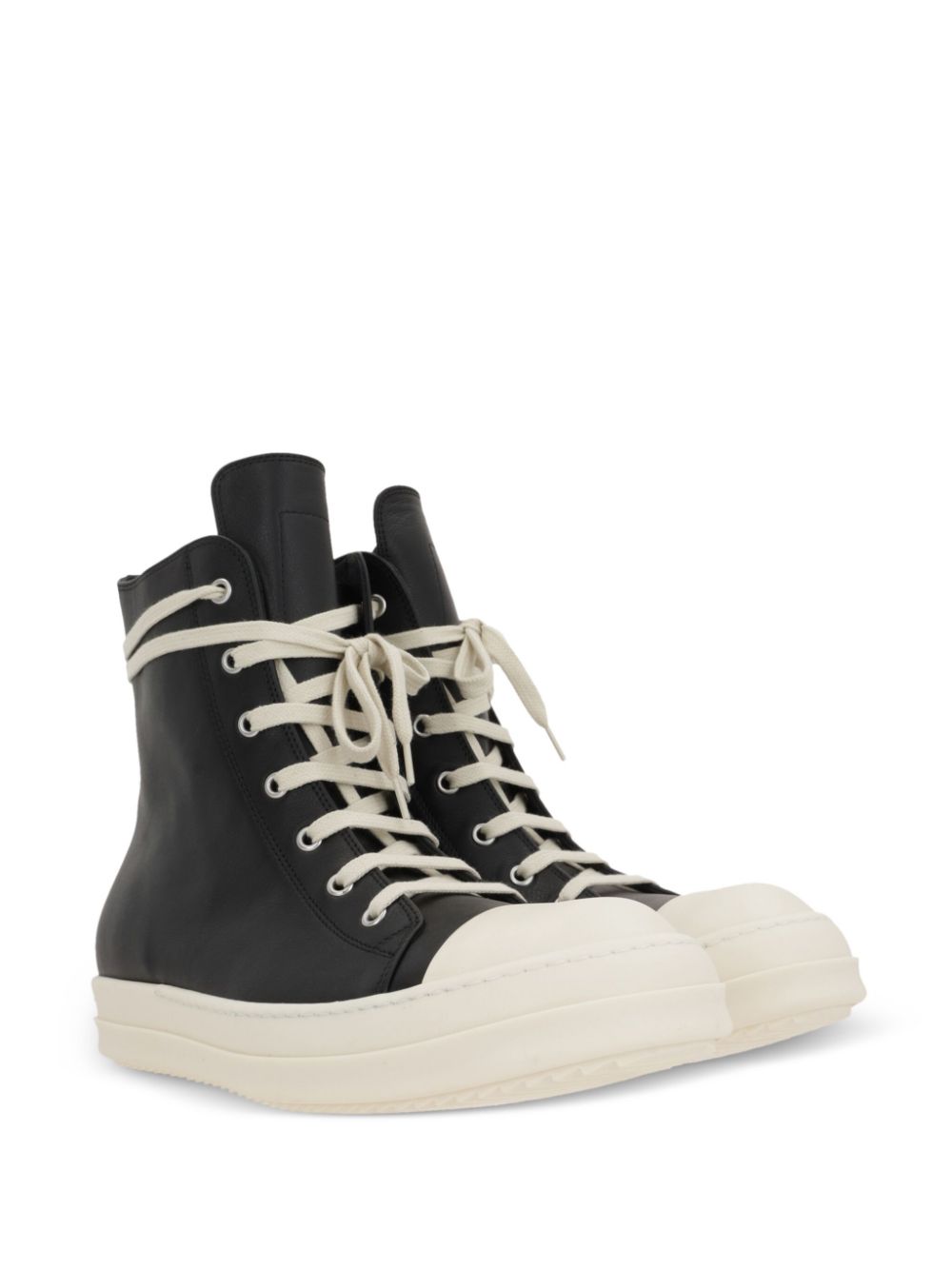 Rick Owens leather sneakers - Zwart