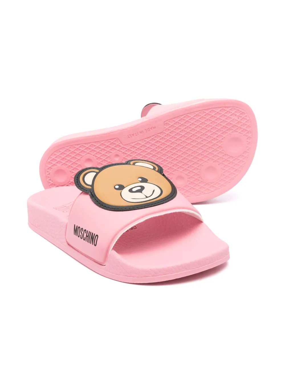 Moschino Kids Teddy Bear slippers Roze