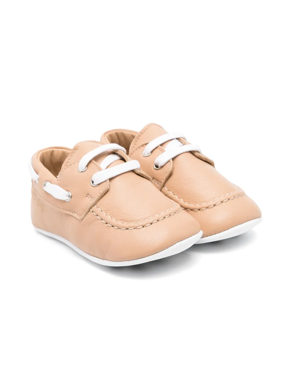 Moschino Kids Slofjes met geborduurd logo Beige