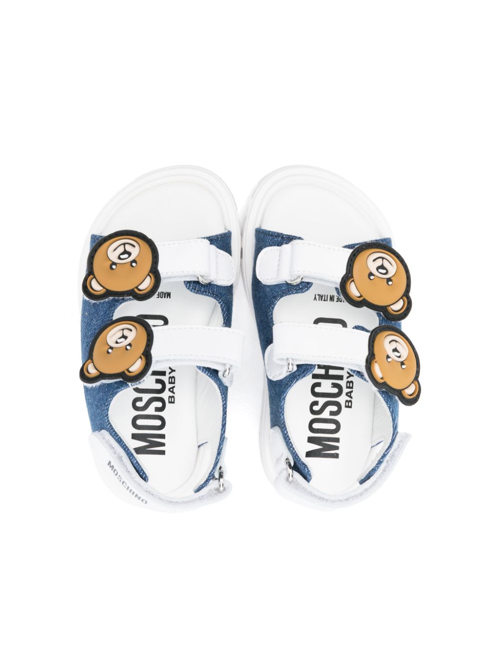 Moschino Kids Sandalen met Teddys Bear applicatie Blauw