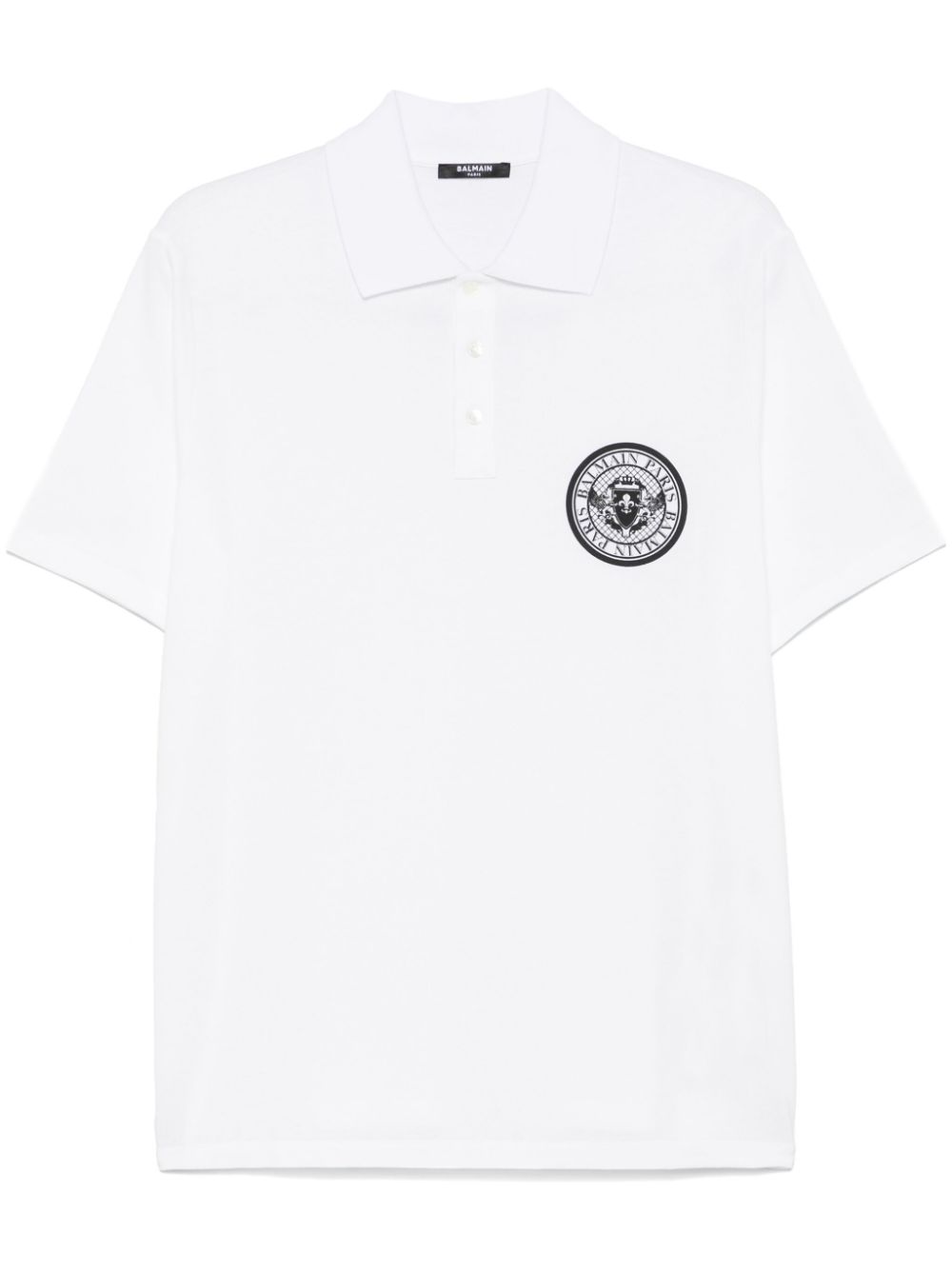 Coin-print polo shirt