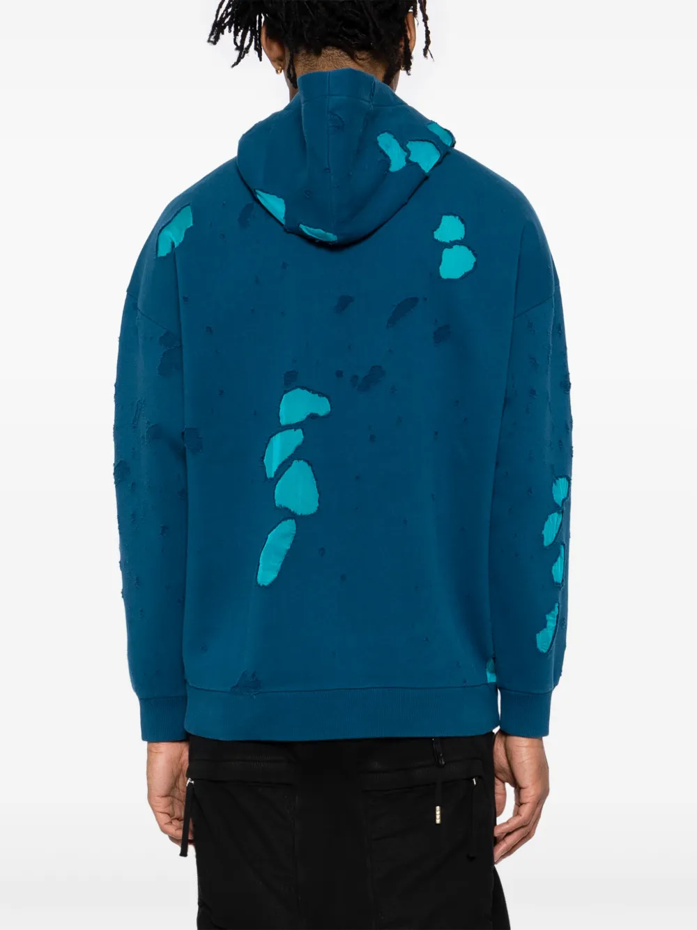 Givenchy Gerafelde hoodie met logoprint Blauw
