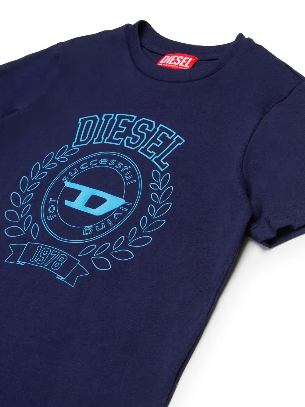 Diesel Kids T-shirt met geborduurd logo Blauw