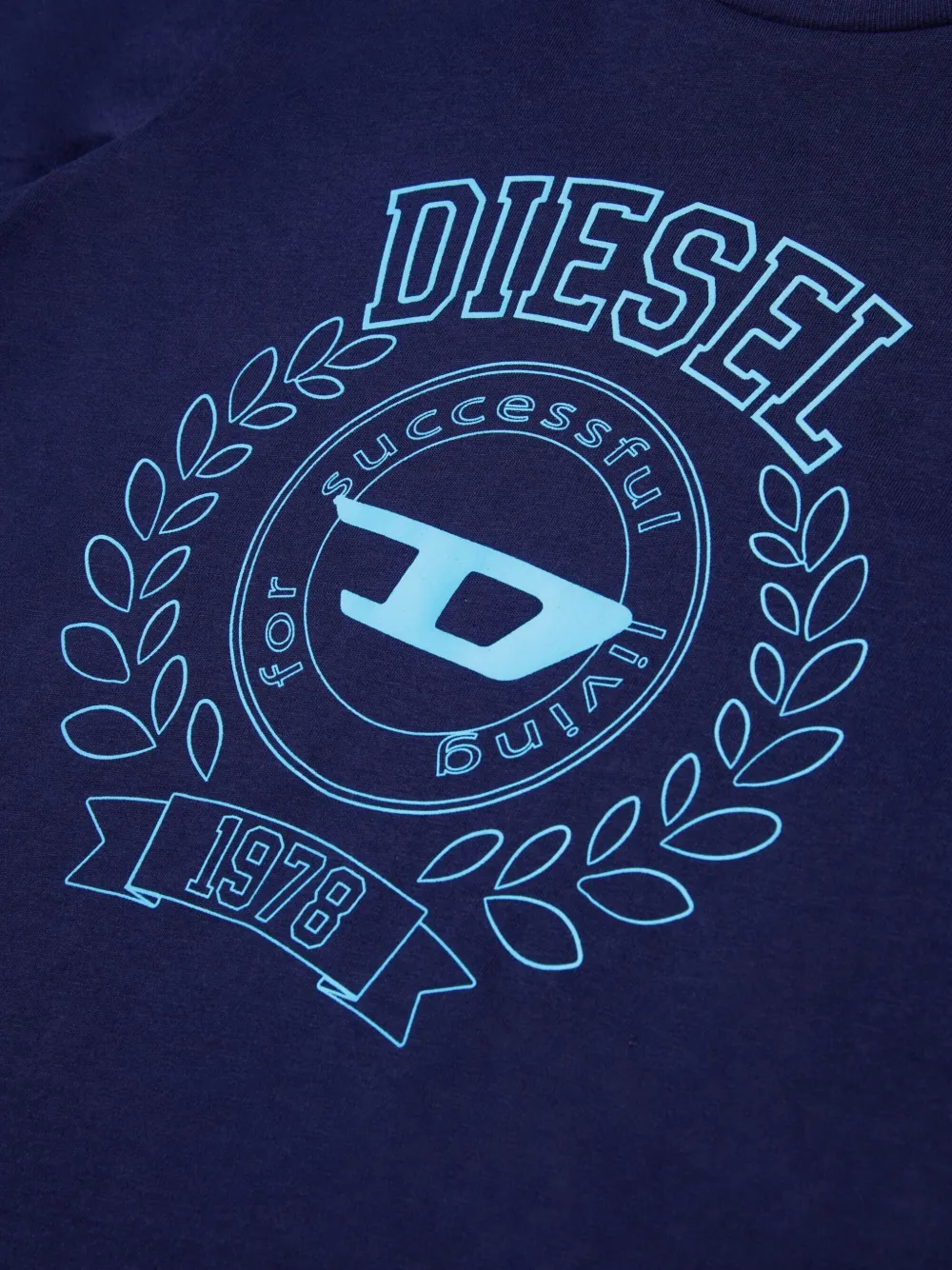Diesel Kids T-shirt met geborduurd logo Blauw