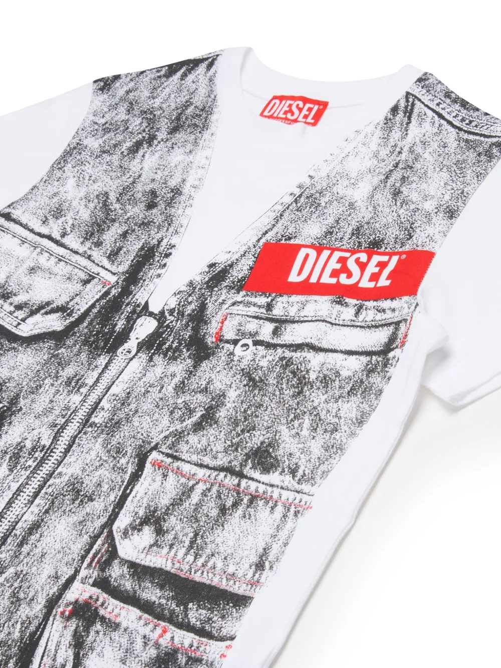 Diesel Kids T-shirt met logoprint Wit