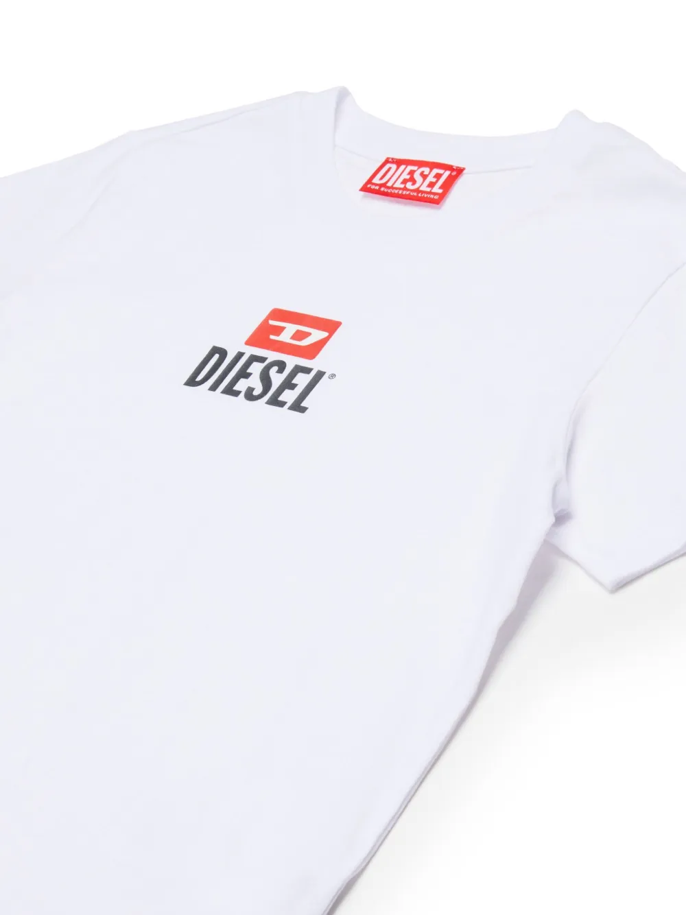 Diesel Kids D-Diesel T-shirt met logoprint Wit