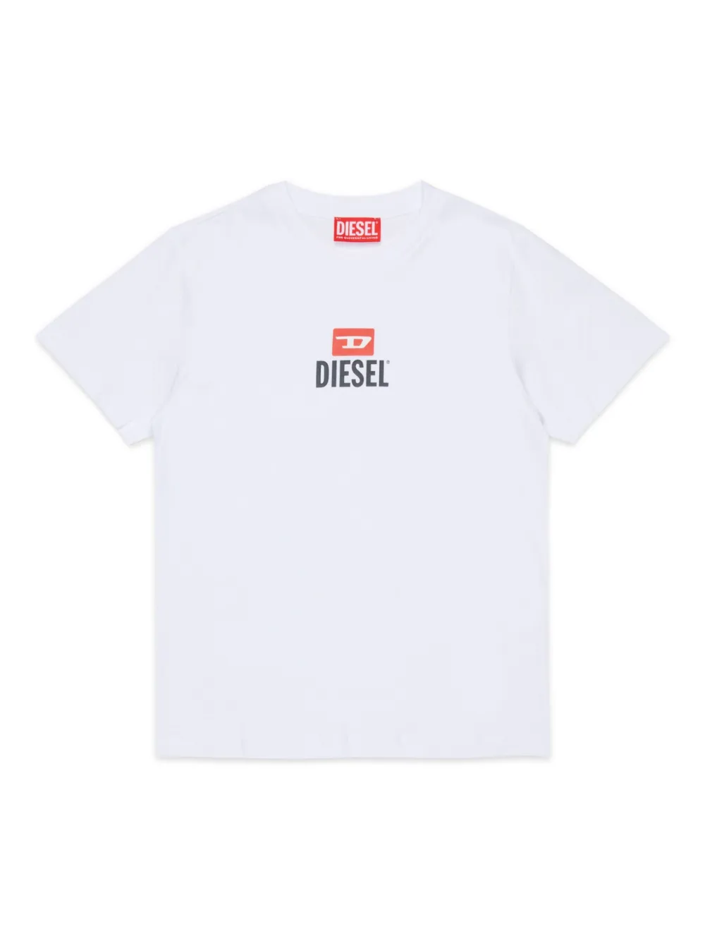 Diesel Kids D-Diesel T-shirt met logoprint Wit