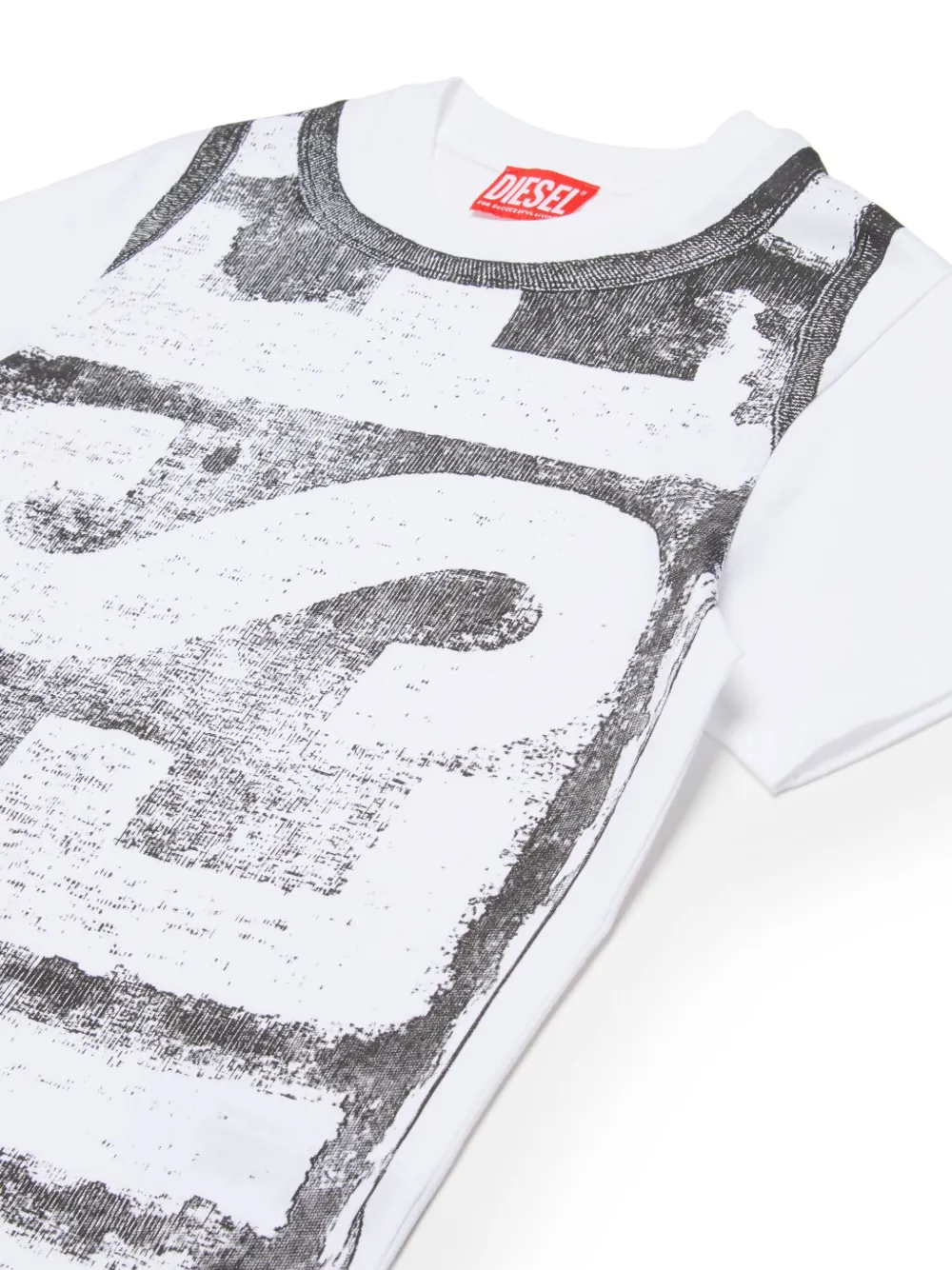 Diesel Kids Katoenen T-shirt met logoprint Wit