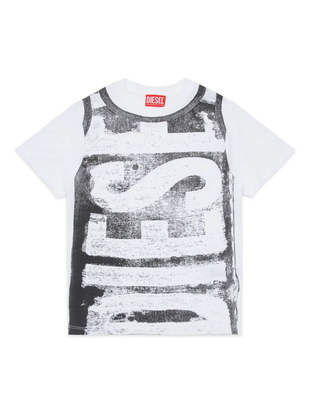 Diesel Kids Katoenen T-shirt met logoprint Wit