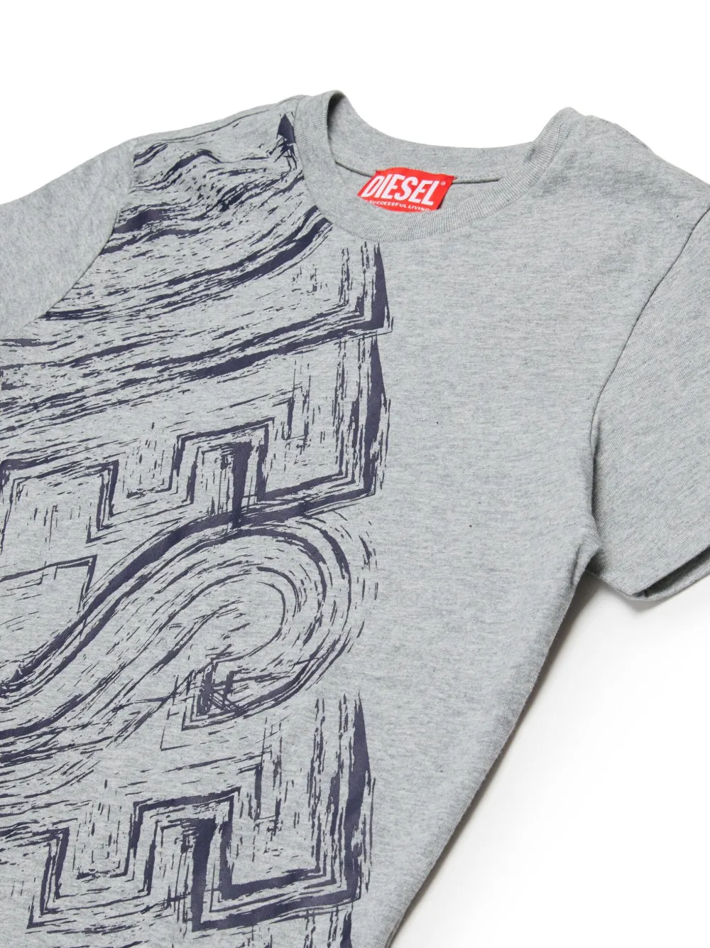 Diesel Kids T-shirt met logoprint Grijs