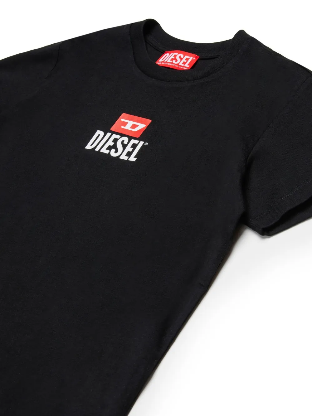 Diesel Kids D-Diesel T-shirt met logoprint Zwart