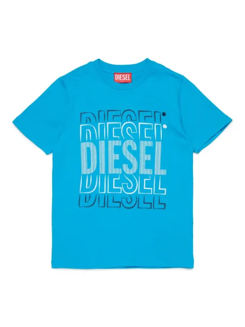 Diesel Kids multi-logo-print cotton t-shirt 