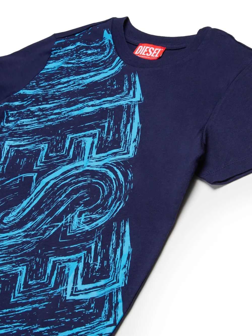 Diesel Kids T-shirt met logoprint Blauw