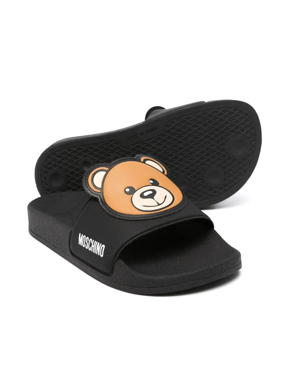 Moschino Kids Teddy Bear slippers Zwart