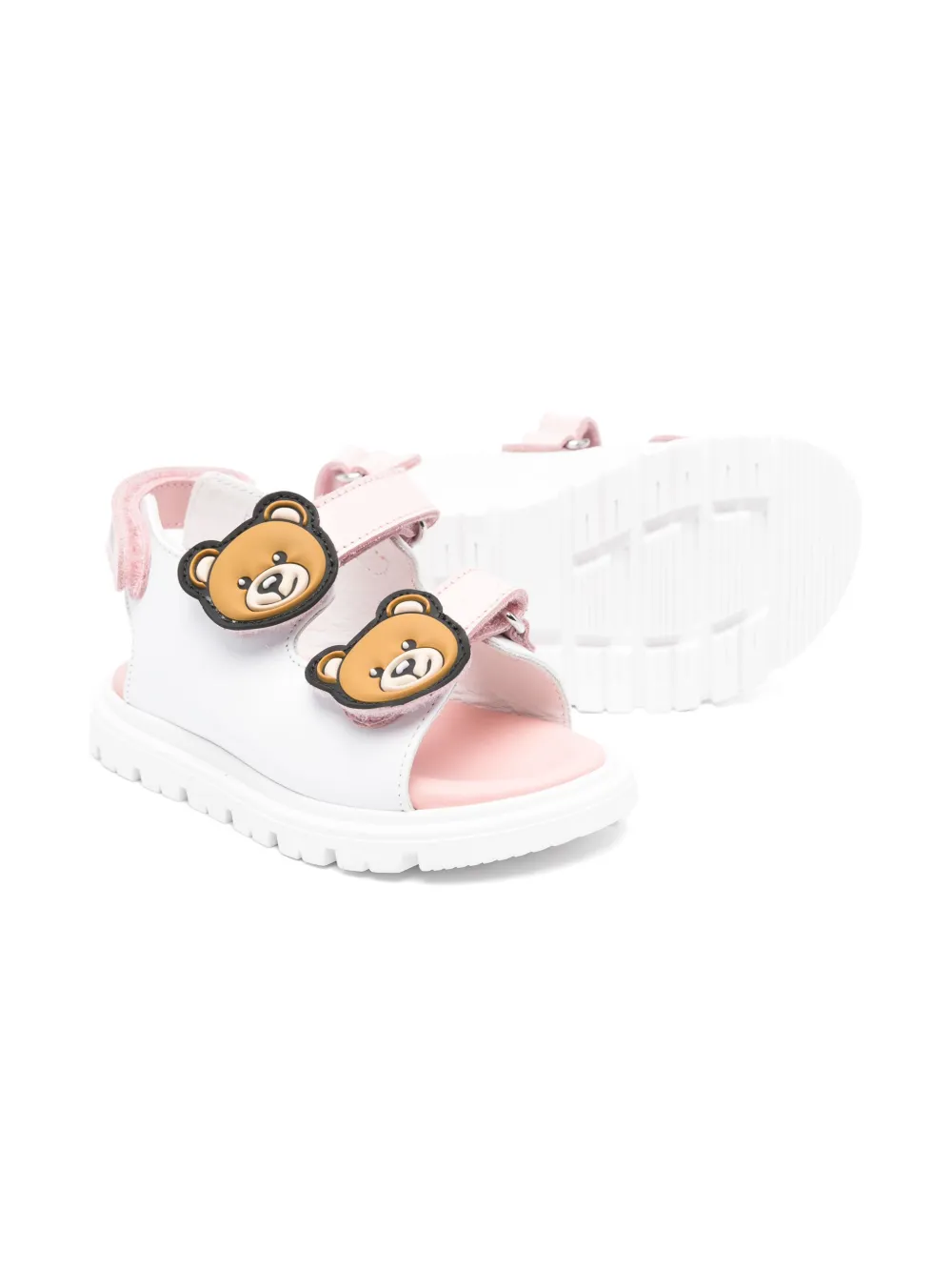 Moschino Kids Teddy Bear-appliqué sandals White