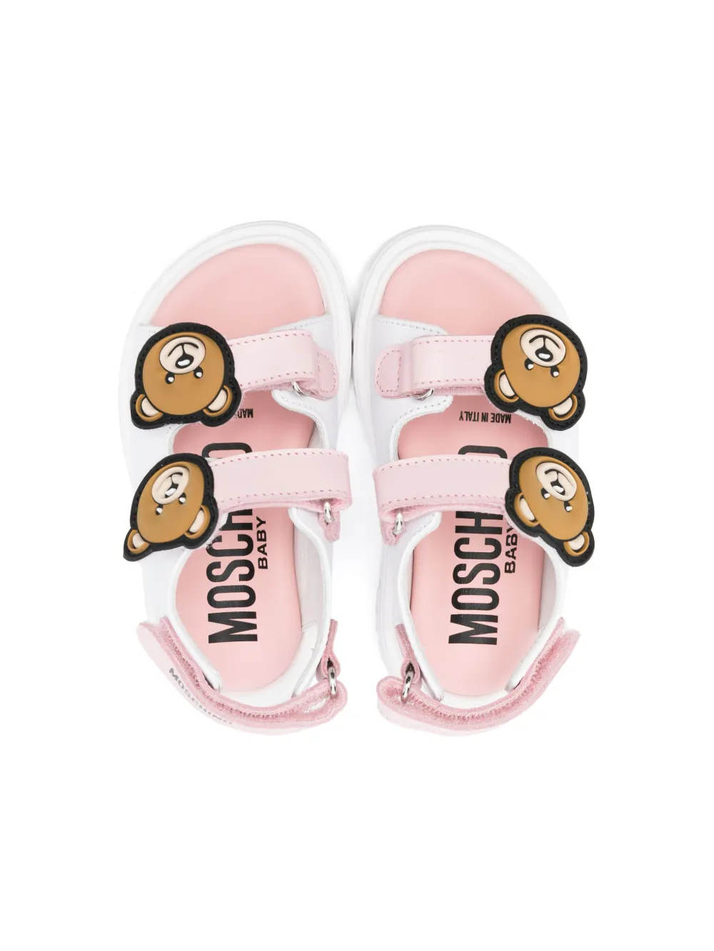 Moschino Kids Teddy Bear-appliqué sandals White