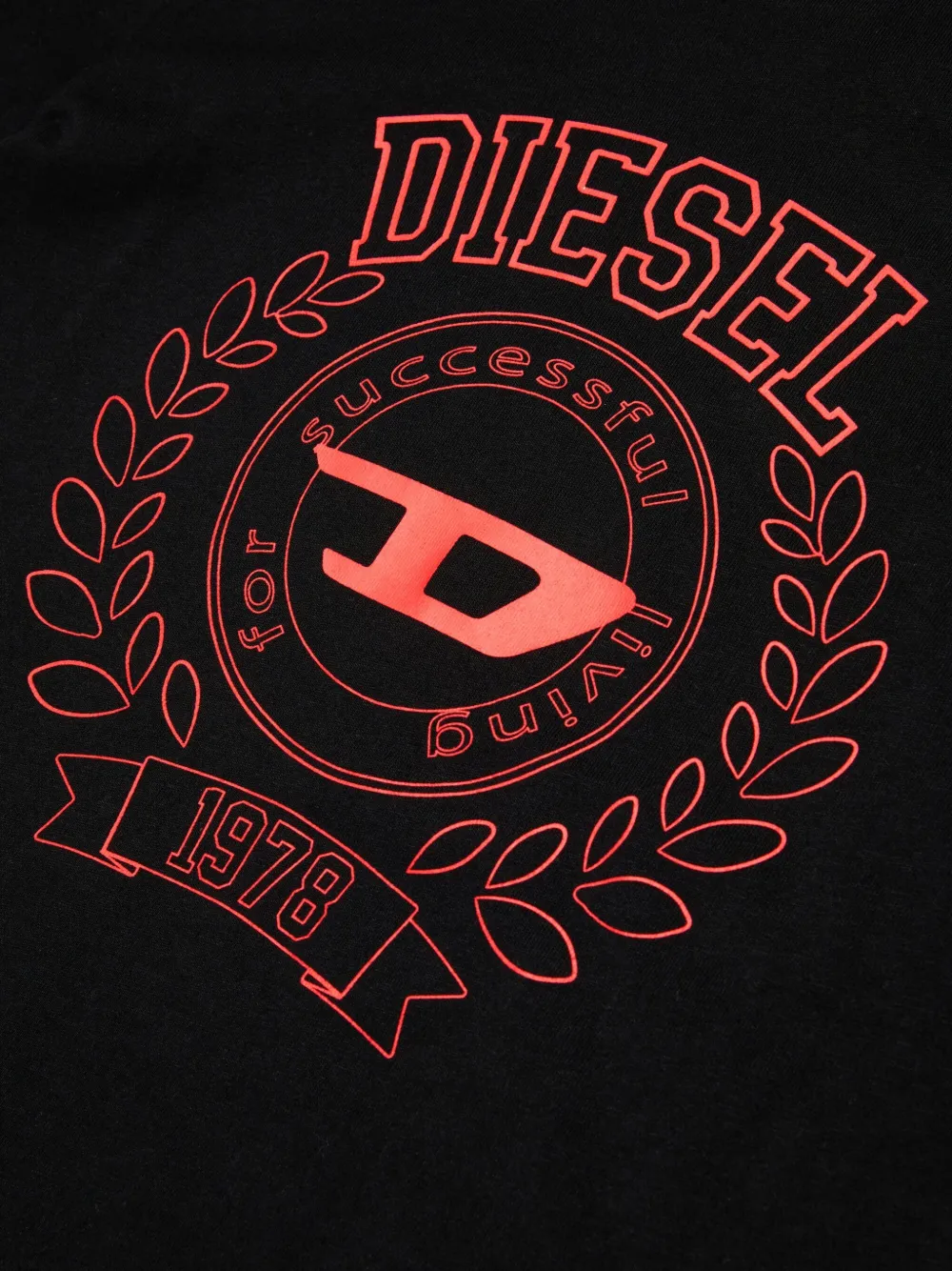 Diesel Kids T-shirt met geborduurd logo Zwart
